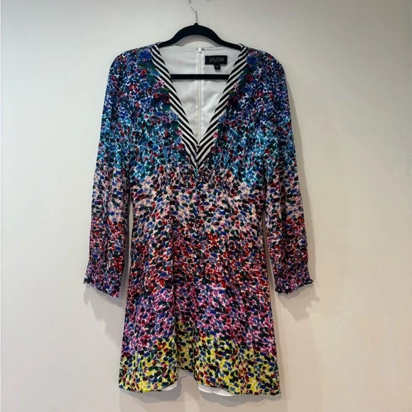 SALONI Multicolor Floral and Stripe Dress - Picture 1 of 6